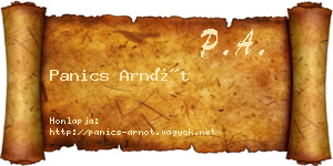 Panics Arnót névjegykártya